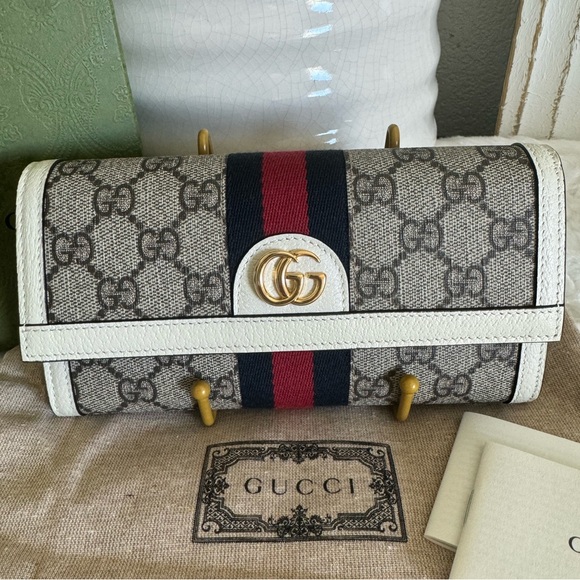 Gucci Monogram Web Ophidia Long Wallet - Picture 1 of 12